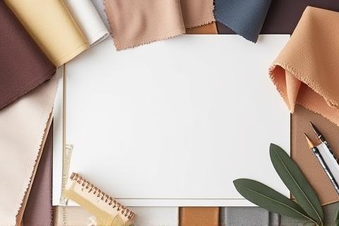 Elegant moodboard with fabric swatches and design sketches for Vastra Viraasat consultation